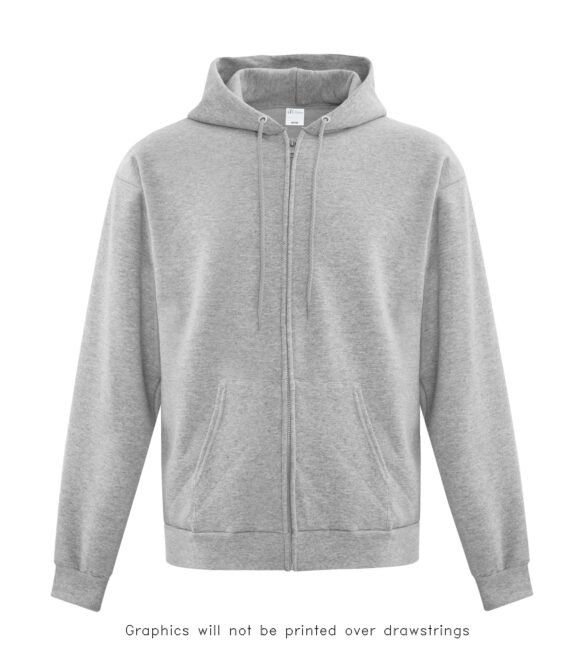 custom printed hoodie ATCF2600 - EVERYDAY FLEECE FULL ZIP HOODED SWEATSHIRT athletic grey