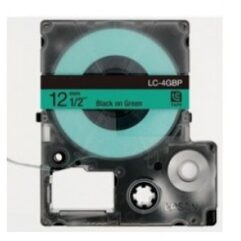 Epson 12MM 1/2” Black on Green Cassette Label 8M / 26.2FT