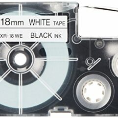 Casio Black on White Cassette Label Tape 18MM / 3/4” – 8M / 26’