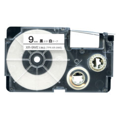 Casio Black on White Cassette Label Tape 9MM / 3/8” – 8M / 26’