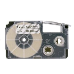 Casio Black on Clear Cassette Label Tape 12MM / 1/2” – 8M / 26’