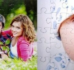 sample custom printed photos on puzzles- perfect for family photos