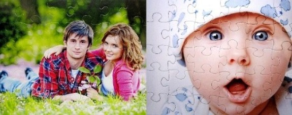 sample custom printed photos on puzzles- perfect for family photos