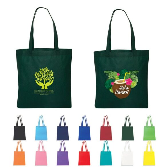 custom printed non-woven tote bags made by Printwell Canada