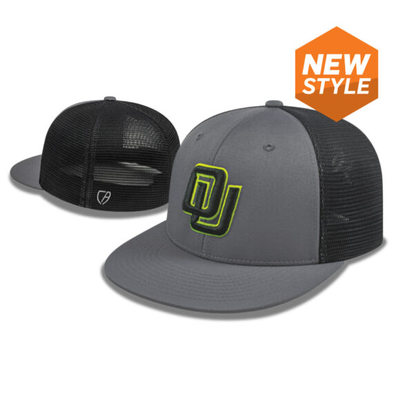 I8501 - Premium Line – Flexfit – Personalized Mesh Back Cap -Custom printed personalized branded baseball hat I8505 - Premium Line – Original Poly/Cotton Snap Back Cap - graphite- black QU embroidery