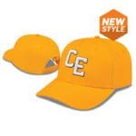 Custom printed personalized branded baseball hat I8505 - Premium Line – Original Poly/Cotton Snap Back Cap - athletic gold new style with CE embroidery- I8505 - Premium Line – Original Poly/Cotton Custom Snap Back Cap