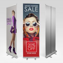 custom printed large format rollp retractable banner signs