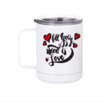 custom printed 10 oz stainless steel white coffee cup