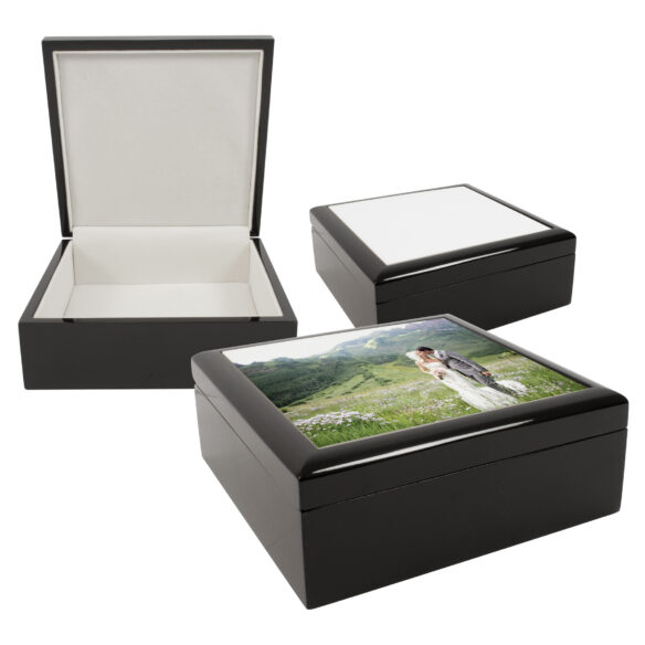 black Jewelry Box with custom printed personalized photo