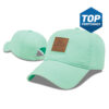 custom golf cap hat-custom printed hat I1002 - Classic Series – Relaxed Golf Cap mint green example with stitched patchwork embroidery logo