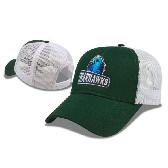 custom printed embroidered I3025 - Value Series – Two-Tone Mesh Back Cap - product picture example with warhawks embroidery