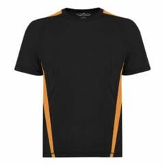 custom printed and branded ATC s3519 form front black extreme orange sports shirt