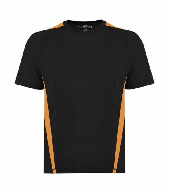 custom printed and branded ATC s3519 form front black extreme orange sports shirt