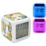 custom printed personalized and branded sublimation alarm clock white color lights