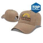 custom printed branded or personalized embroidered hat X200 - X-Value Structured Value Sandwich Cap - product image with khaki embroidery