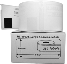DYMO 30321 White Large Address Label Rolls – 1-2/5″ x 3-1/2″ 260 Labels Per Roll