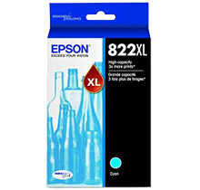~Brand New Original Epson T822XL220 Cyan INK / INKJET Cartridge