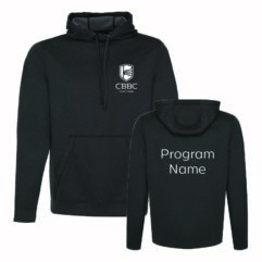 CBBC Career College charcoal heather Hoodie front and Back (customizable)