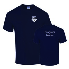 Willis College - Gildan 5000 - Navy custom printed polo golf shirt front and back