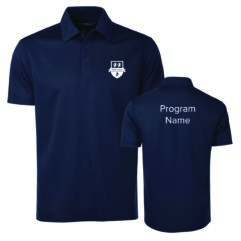 Willis College - S4007 Navy golf polo shirt front and back