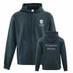 ATCF2600 Dark Heather Grey CBBC Career College Hoodie Front and back