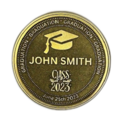 Graduation Commemorative Milestone Coin ( Brass, Heads)