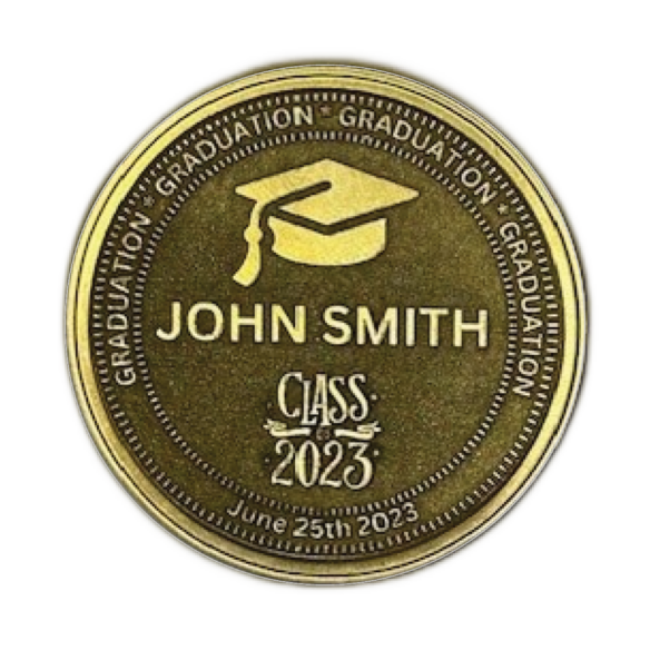 Graduation Commemorative Milestone Coin ( Brass, Heads)