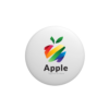 Plastic button with colourful apple logo