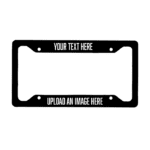 License Plate Cover Black with Text