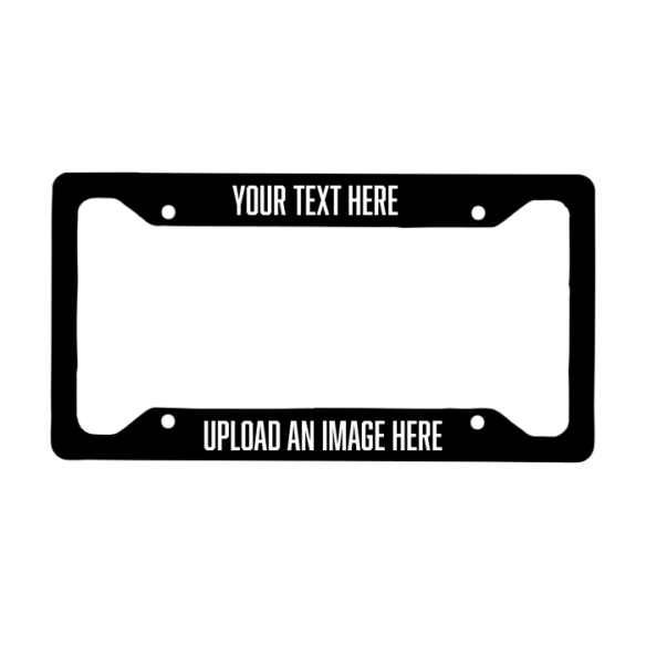 License Plate Cover Black with Text