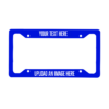 Blue license plate cover