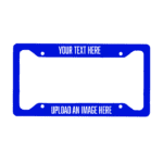 Blue license plate cover