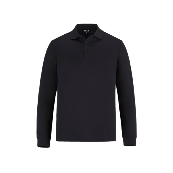 S05737 Birdie Mens Long Sleeve Pique Mesh Polo