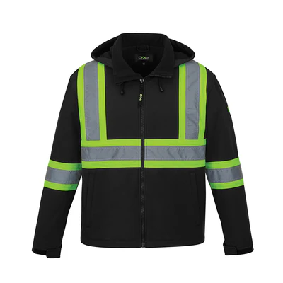 L01305 – Shield – Hi-Vis Softshell Jacket w/ Detachable Hood
