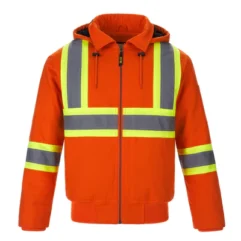 L01290 - International - Cotton Canvas Hi-Vis Bomber Jacket with Detachable Hood