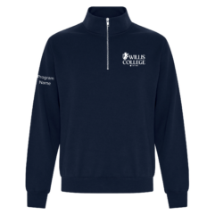 Willis College Navy Blue Quarter Zip Sweater